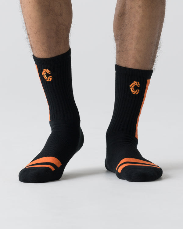 CRONOS BLOCK LOGO SOCKS【ORANGE】