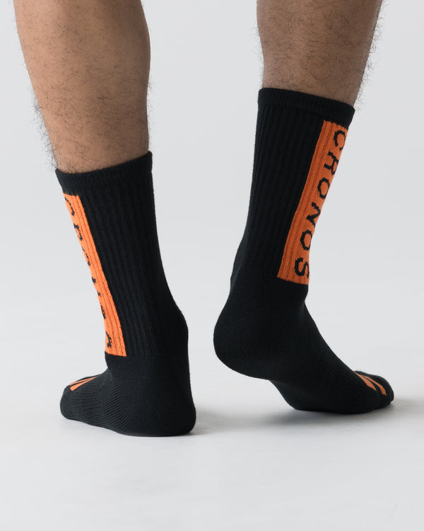 CRONOS BLOCK LOGO SOCKS【ORANGE】
