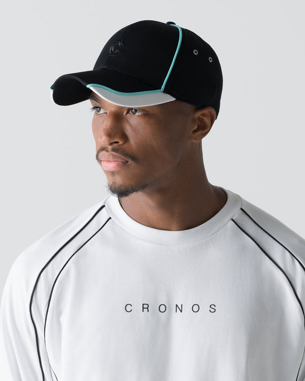 CRONOS PIPED CAP【BLACK×WHITE】