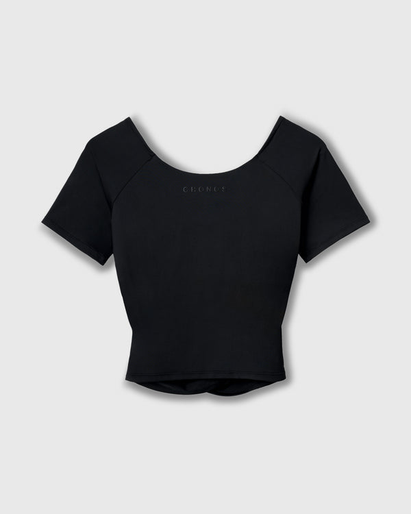 CRONOS WOMEN GATHER T-SHIRT【BLACK】