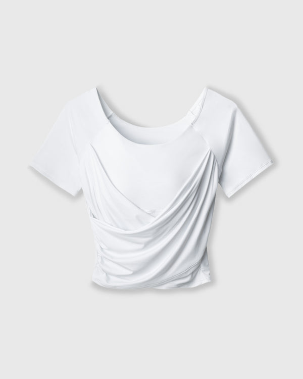 CRONOS WOMEN GATHER T-SHIRT【WHITE】