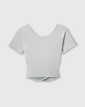 CRONOS WOMEN GATHER T-SHIRT【GRAY】