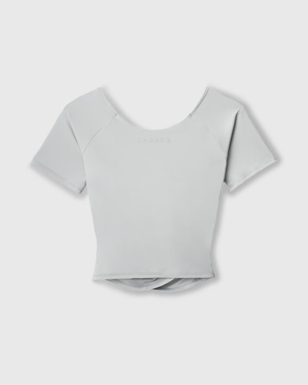 CRONOS WOMEN GATHER T-SHIRT【GRAY】