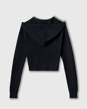 CRONOS WOMEN KNIT ZIP HOODIE【BLACK】