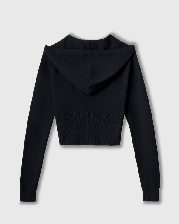 CRONOS WOMEN KNIT ZIP HOODIE【BLACK】