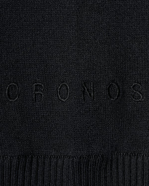 CRONOS WOMEN KNIT ZIP HOODIE【BLACK】
