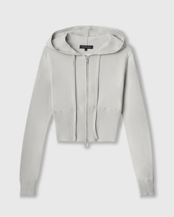 CRONOS WOMEN KNIT ZIP HOODIE【GREIGE】