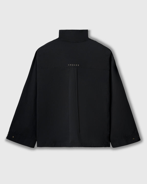 CRONOS WOMEN FRAME HALF ZIP BLOUSON【BLACK】