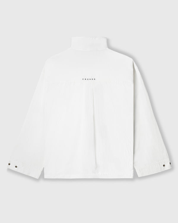 CRONOS WOMEN FRAME HALF ZIP BLOUSON【WHITE】