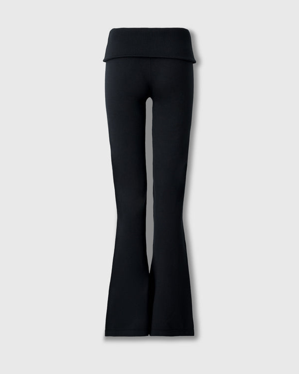CRONOS WOMEN KNIT FLARE PANTS【BLACK】