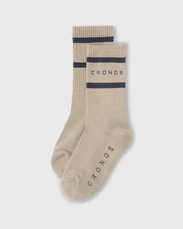 CRONOS WOMEN ATHLETIC SOCKS【BEIGE】