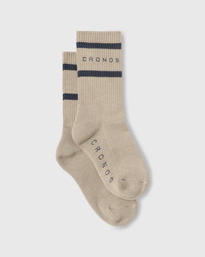 CRONOS WOMEN ATHLETIC SOCKS【BEIGE】