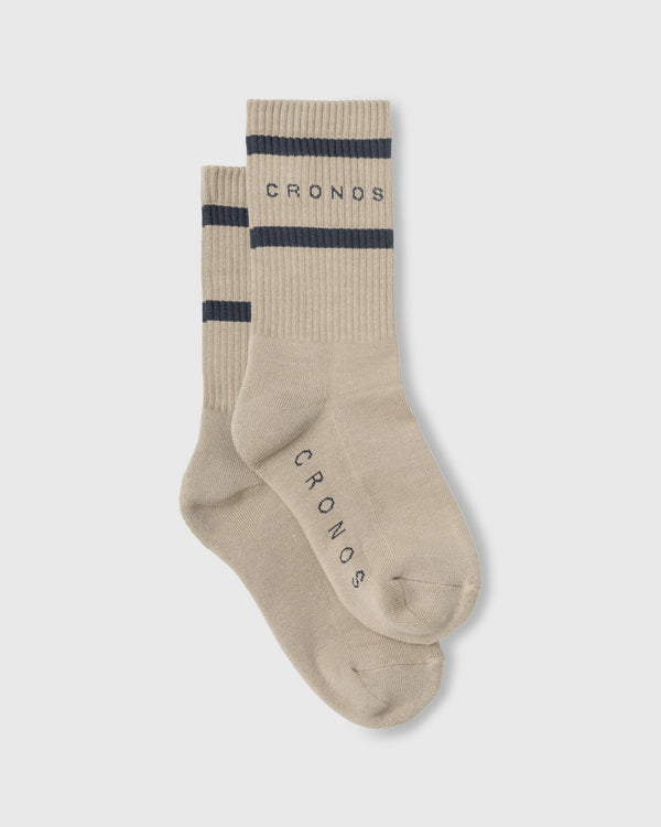 CRONOS WOMEN ATHLETIC SOCKS【BEIGE】