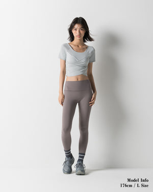 CRONOS WOMEN GATHER T-SHIRT【GRAY】