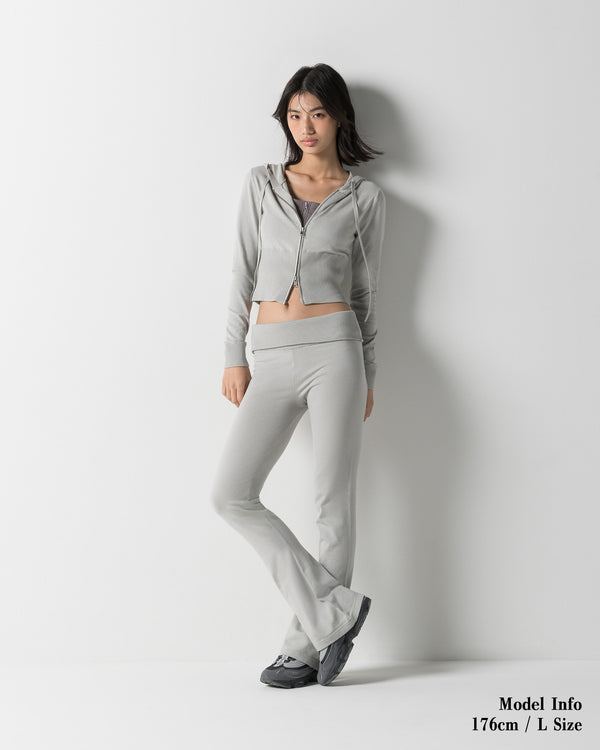 CRONOS WOMEN KNIT ZIP HOODIE【GREIGE】