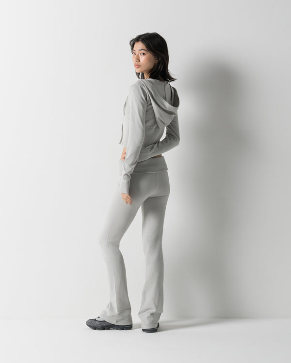 CRONOS WOMEN KNIT FLARE PANTS【GREIGE】
