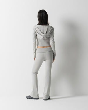 CRONOS WOMEN KNIT FLARE PANTS【GREIGE】