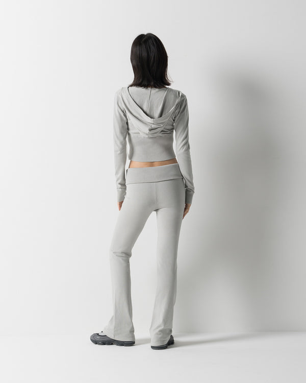 CRONOS WOMEN KNIT FLARE PANTS【GREIGE】