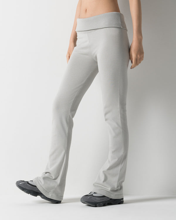 CRONOS WOMEN KNIT FLARE PANTS【GREIGE】