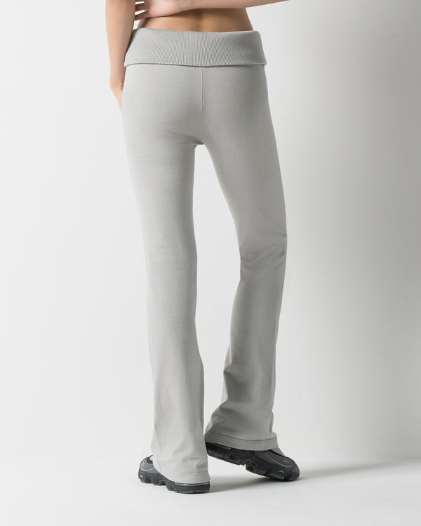 CRONOS WOMEN KNIT FLARE PANTS【GREIGE】
