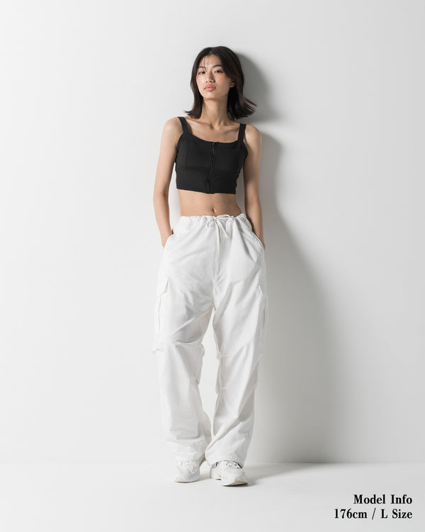 CRONOS WOMEN FRAME CARGO PANTS【WHITE】