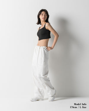 CRONOS WOMEN FRAME CARGO PANTS【WHITE】