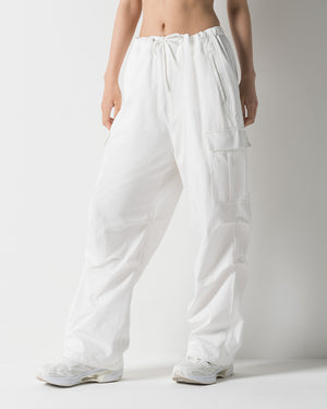 CRONOS WOMEN FRAME CARGO PANTS【WHITE】