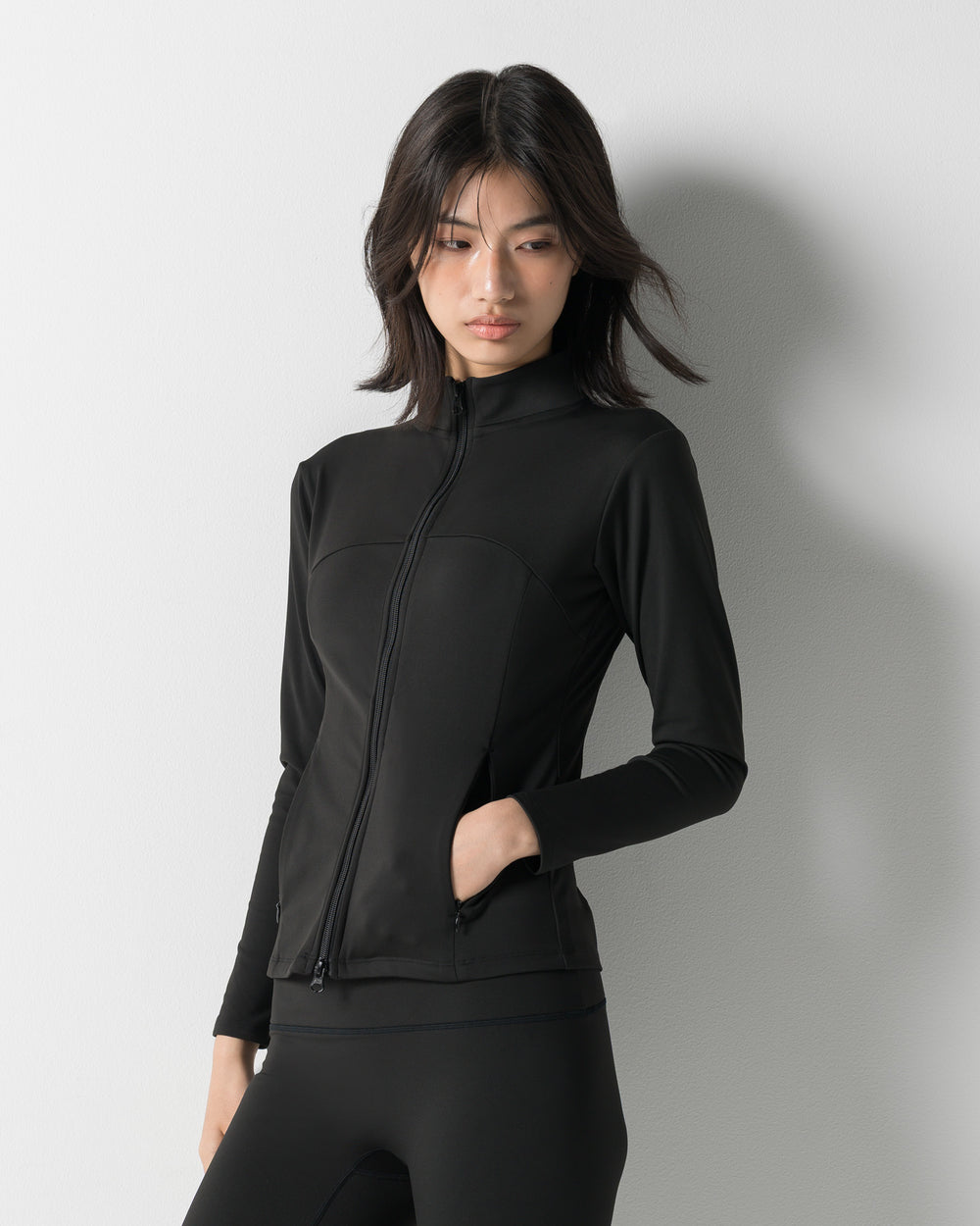 CRONOS WOMEN'S STAND COLLAR TRACK BLOUSON【BLACK】