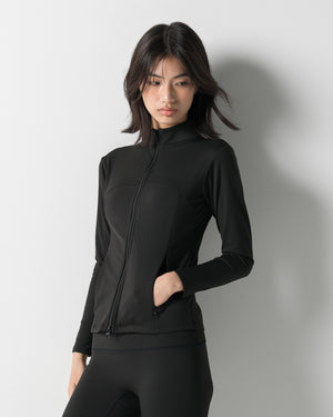 CRONOS WOMEN STAND COLLAR TRACK BLOUSON【BLACK】