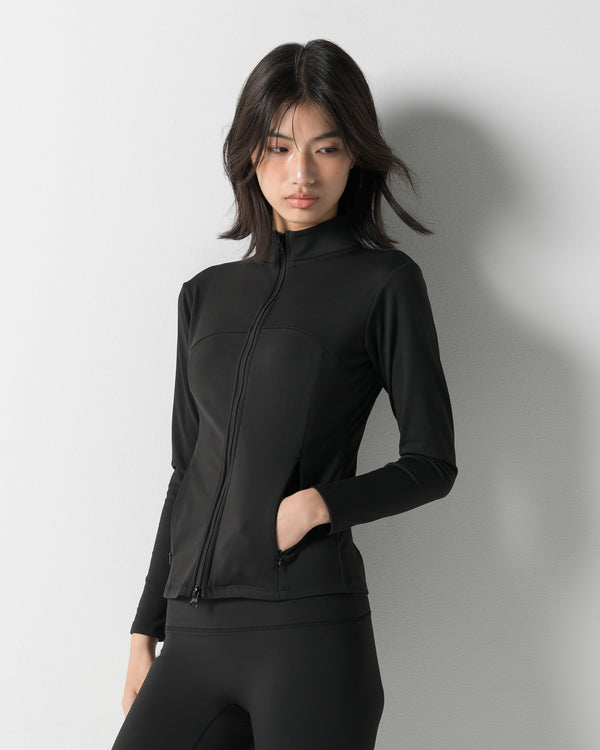 CRONOS WOMEN STAND COLLAR TRACK BLOUSON【BLACK】