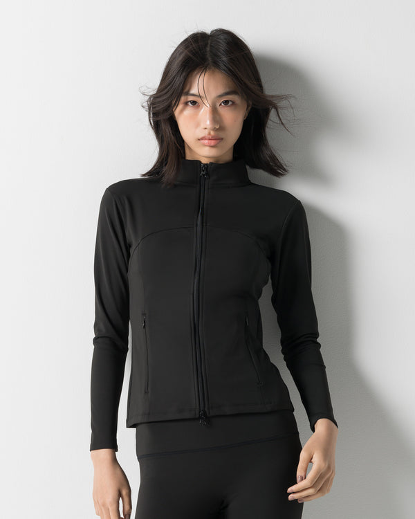 CRONOS WOMEN STAND COLLAR TRACK BLOUSON【BLACK】