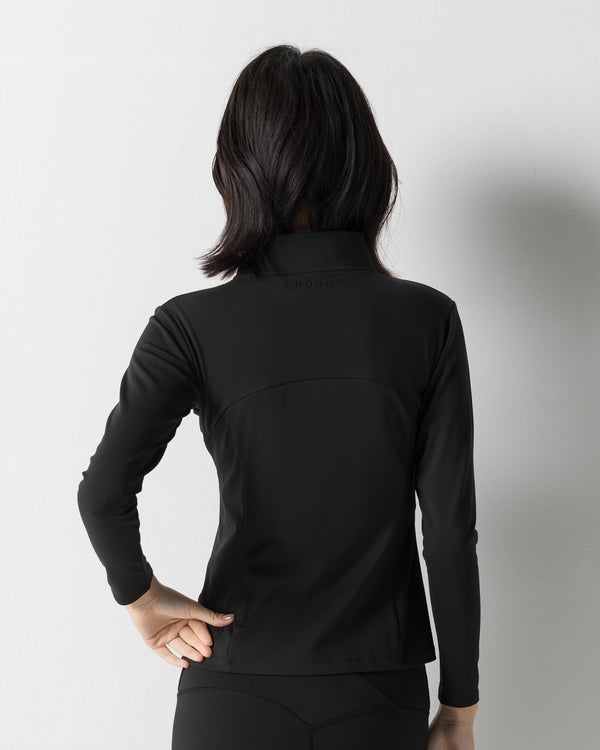 CRONOS WOMEN STAND COLLAR TRACK BLOUSON【BLACK】