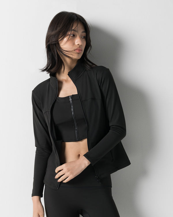 CRONOS WOMEN STAND COLLAR TRACK BLOUSON【BLACK】