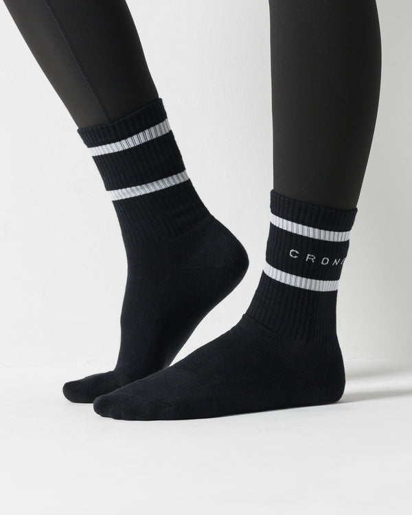 CRONOS WOMEN ATHLETIC SOCKS【BLACK】