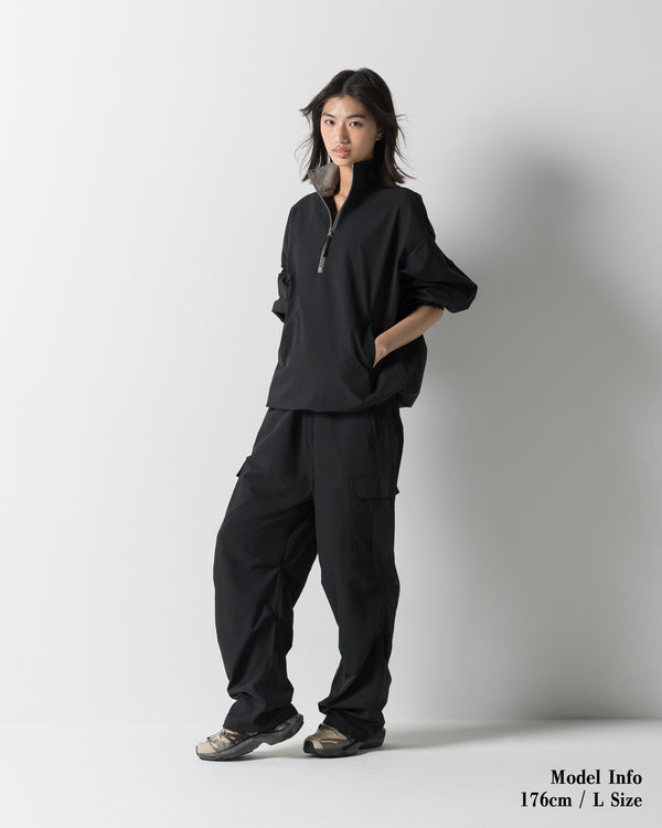 CRONOS WOMEN FRAME HALF ZIP BLOUSON【BLACK】