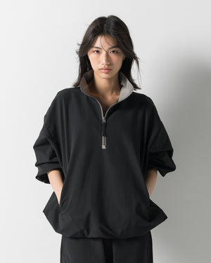 CRONOS WOMEN FRAME HALF ZIP BLOUSON【BLACK】