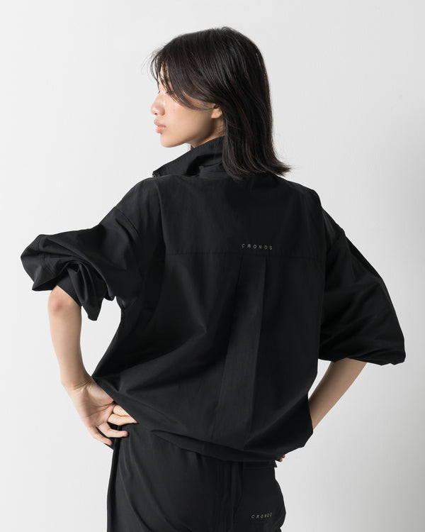 CRONOS WOMEN FRAME HALF ZIP BLOUSON【BLACK】