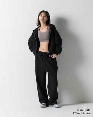 CRONOS WOMEN LIGHTWEIGHT ZIP HOODIE【BLACK】