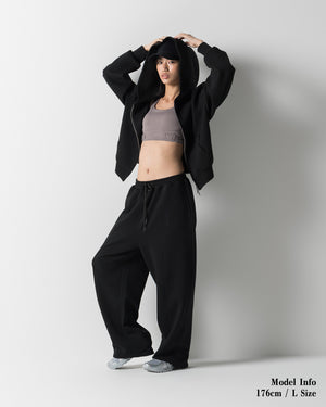 CRONOS WOMEN LIGHTWEIGHT ZIP HOODIE【BLACK】