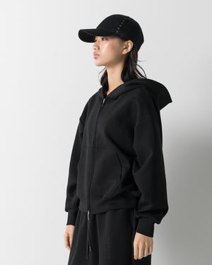 CRONOS WOMEN LIGHTWEIGHT ZIP HOODIE【BLACK】