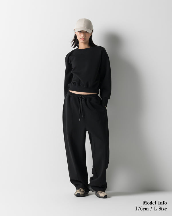 CRONOS WOMEN LIGHTWEIGHT CREW SWEAT【BLACK】