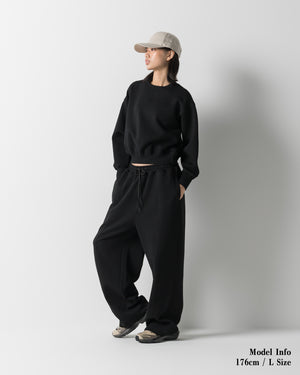 CRONOS WOMEN LIGHTWEIGHT CREW SWEAT【BLACK】