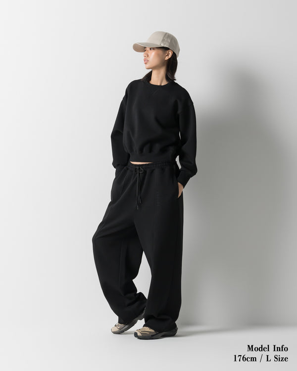 CRONOS WOMEN LIGHTWEIGHT CREW SWEAT【BLACK】