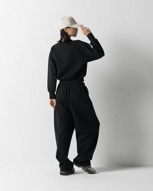 CRONOS WOMEN LIGHTWEIGHT CREW SWEAT【BLACK】