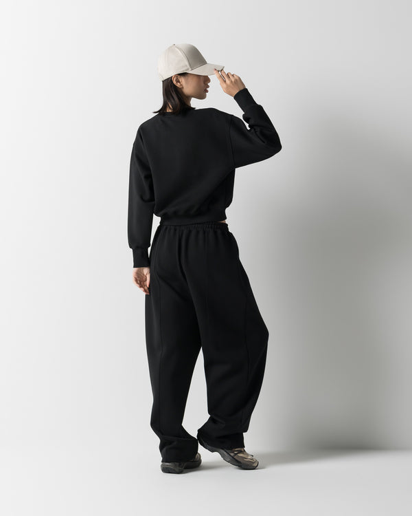 CRONOS WOMEN LIGHTWEIGHT CREW SWEAT【BLACK】