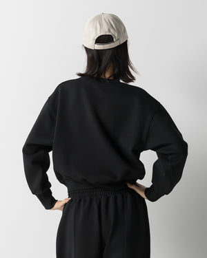 CRONOS WOMEN LIGHTWEIGHT CREW SWEAT【BLACK】
