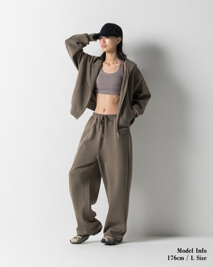 CRONOS WOMEN LIGHTWEIGHT ZIP HOODIE【KHAKI】