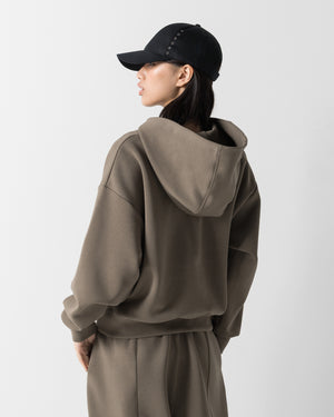 CRONOS WOMEN LIGHTWEIGHT ZIP HOODIE【KHAKI】