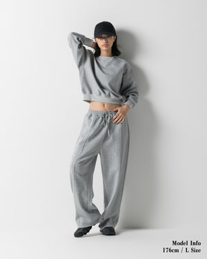 CRONOS WOMEN LIGHTWEIGHT CREW SWEAT【GRAY】