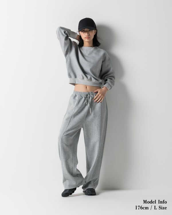 CRONOS WOMEN LIGHTWEIGHT CREW SWEAT【GRAY】